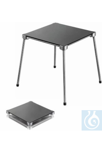 Rostfreier 4-Fuß inkl. Glaskeramik -Platte, 160 x 160 mm, hohe Stabilität, optimale Höhe für...